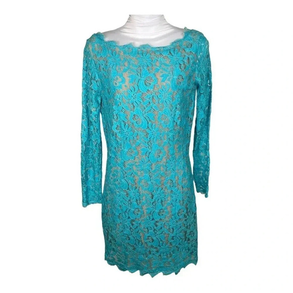 Madison Marcus teal lace dress from Nieman Marcus - Picture 3 of 10